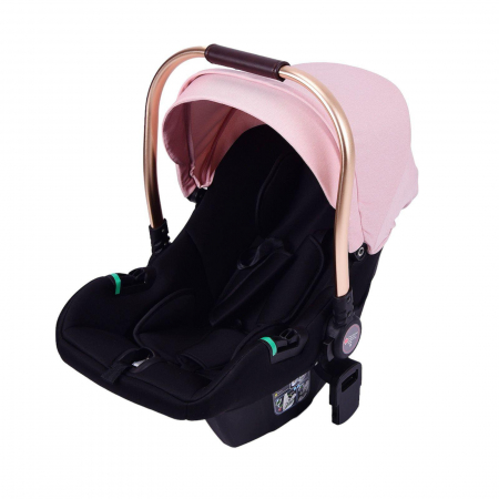 Carucior copii, 0-36 luni, Cu suspensii, Maner reversibil, Pozitie de somn si sezut, Roata cauciuc, Cu scoica auto, Roz [2]