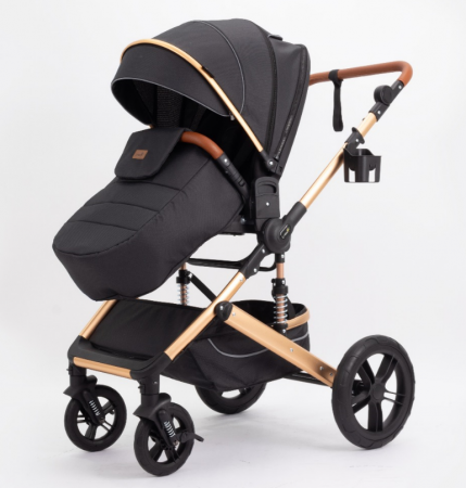 Carucior copii, 0-36 luni, Cu suspensii, Maner reversibil, Pozitie de somn si sezut, Roata cauciuc, Husa picioare detasabila [3]