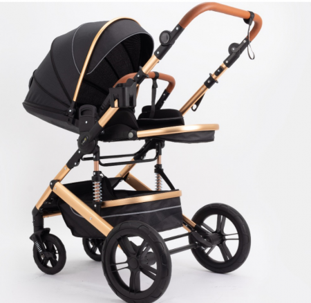 Carucior copii, 0-36 luni, Cu suspensii, Maner reversibil, Pozitie de somn si sezut, Roata cauciuc, Husa picioare detasabila [5]