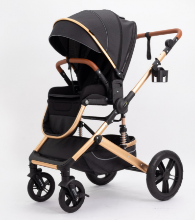 Carucior copii, 0-36 luni, Cu suspensii, Maner reversibil, Pozitie de somn si sezut, Roata cauciuc, Husa picioare detasabila [2]