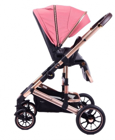 Carucior copii, 0-36 luni, Cu suspensii, Landou reversibil, Pozitie de somn si sezut, Roata cauciuc, Rosu [6]