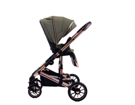 Carucior copii, 0-36 luni, Cu suspensii, Landou reversibil, Pozitie de somn si sezut, Roata cauciuc, verde [4]