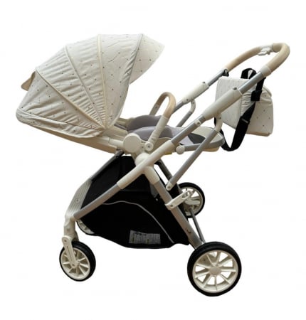 Carucior copii, 0-36 luni, sarcina maxima 22 kg, Landou reversibil, Colectie Lux, Geanta de scutece, Alb unt [13]