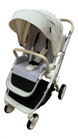 Carucior copii, 0-36 luni, sarcina maxima 22 kg, Landou reversibil, Colectie Lux, Geanta de scutece, Alb unt [15]