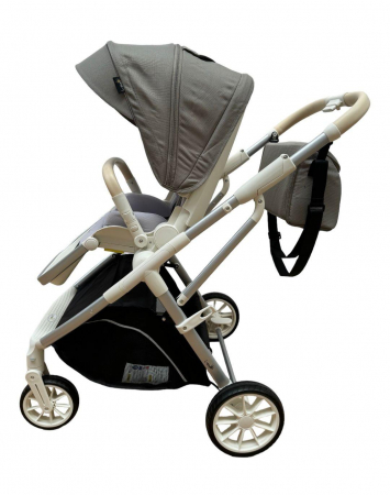 Carucior copii, 0-36 luni, sarcina maxima 22 kg, Landou reversibil, Colectie Lux, Geanta de scutece, Bej Kaki [12]