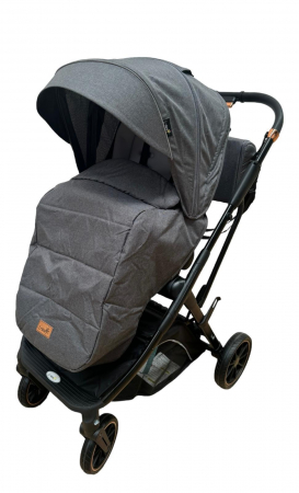Carucior sport - Carucior copii, 0-36 luni, sarcina maxima 22 kg, Landou reversibil, Colectie Lux, Geanta de scutece, Gri petrol