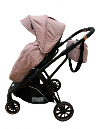 Carucior copii, 0-36 luni, sarcina maxima 22 kg, Landou reversibil, Colectie Lux, Geanta de scutece, Roz pudra [13]