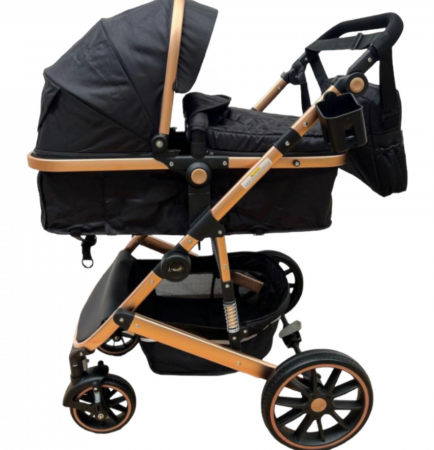 Carucior copii, 2 in 1, multifunctional,  Matlasat, Pliere compacta tip carte, suspensie roti [6]