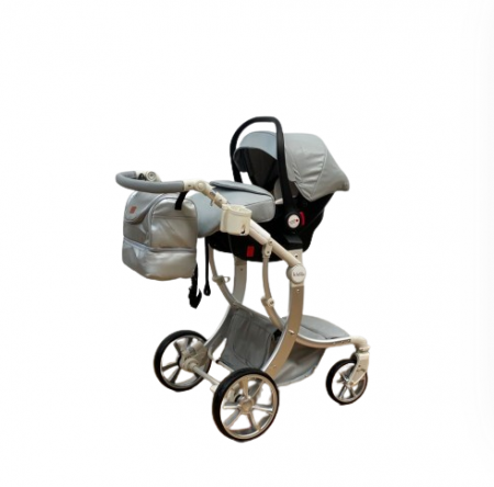 Carucior copii, 3 in 1, colectia Lux, suspensii duble si accesorii incluse, gri [3]