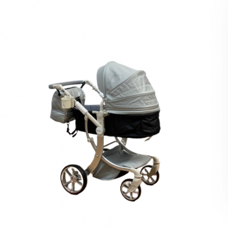 Carucior copii, 3 in 1, colectia Lux, suspensii duble si accesorii incluse, gri [4]