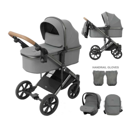 Carucioare - Cărucior copii, 3 în 1, Kidilo Lux, Dublu reversibil, saltea inclusa, Geanta inclusa, Manusi de iarna, Roti antieroziune off-road, Husa de vant si insecte