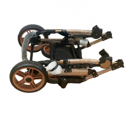 Carucior copii, 3 in 1, ultrapliabil si cu landou reversibil, sustinere dubla, maner reglabil, negru [6]