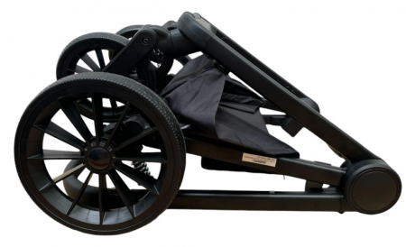 Carucior copii, 3 piese distincte, Husa de iarna, Ghiozdan detasabil, Landou reversibil, Colectie Lux, Negru [11]
