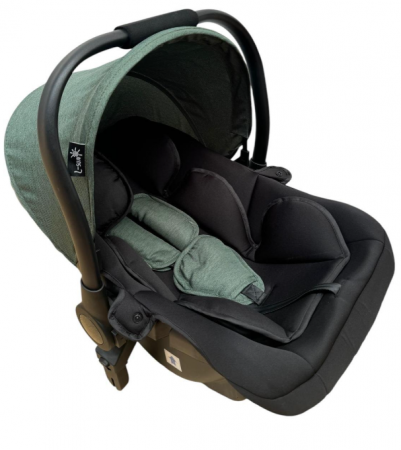 Carucior copii, 3 piese distincte, Husa de iarna, Ghiozdan detasabil, Landou reversibil, Colectie Lux, Verde [14]