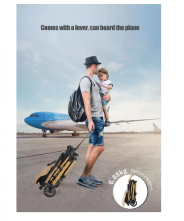 Carucior Copii , sport cu pozitie de somn, pliere troler, Spatar reglabil, Tehnologia One-Hand Folding, Cod 535, copertina extensibila, maner reversibil [1]