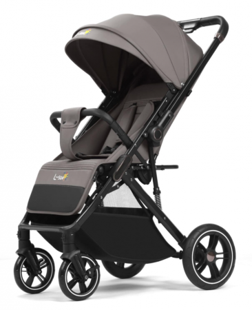 Carucior Copii , sport cu pozitie de somn, pliere troler, Spatar reglabil, Tehnologia One-Hand Folding, copertina extensibila, maner reversibil, husa de picioare si geanta, Gri [3]