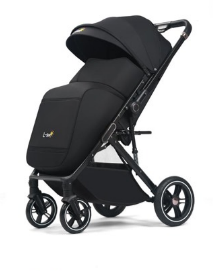 Carucior Copii , sport cu pozitie de somn, pliere troler, Spatar reglabil, Tehnologia One-Hand Folding, copertina extensibila, maner reversibil, husa de picioare si geanta, Negru [1]