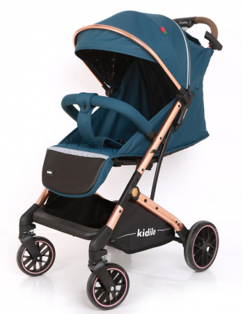 Carucior sport - Carucior Copii, Tip sport cu pozitie de somn, Pliere Troller, Spatar reglabil, Tehnologia inovatoare One-Hand Folding, Kidilo, Albastru