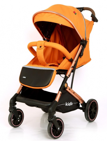 Carucior sport - Carucior Copii, Tip sport cu pozitie de somn, Pliere Troller, Spatar reglabil, Tehnologia inovatoare One-Hand Folding, Kidilo, Portocaliu