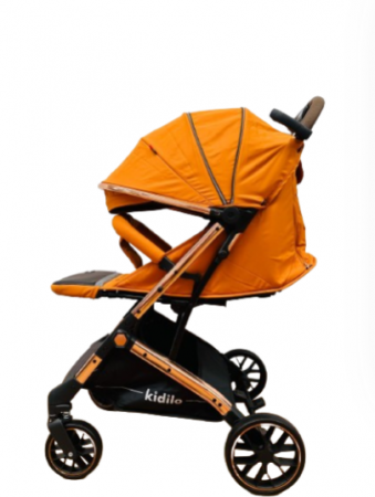 Carucior Copii, Tip sport cu pozitie de somn, Pliere Troller, Spatar reglabil, Tehnologia inovatoare One-Hand Folding, Kidilo, Portocaliu [1]