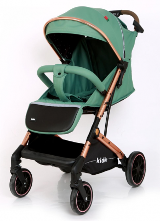 Carucior sport - Carucior Copii, Tip sport cu pozitie de somn, Pliere Troller, Spatar reglabil, Tehnologia inovatoare One-Hand Folding, Kidilo, vernil