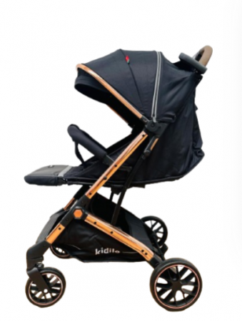 Carucior Copii, Tip sport cu pozitie de somn, Pliere Troller, Spatar reglabil, Tehnologia inovatoare One-Hand Folding, Kidilo, Negru [1]