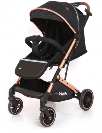 Pentru bebe - Carucior Copii, Tip sport cu pozitie de somn, Pliere Troller, Spatar reglabil, Tehnologia inovatoare One-Hand Folding, Kidilo, Negru