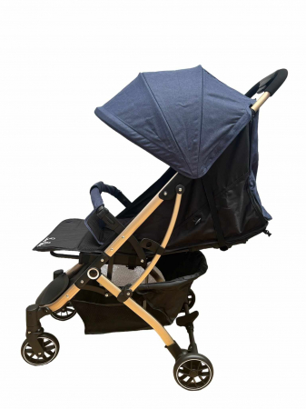 Carucior Copii,Tip sport cu pozitie de somn, Troller, Spatar reglabil prin centura, strangere compacta, albastru [2]