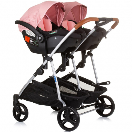 Carucior gemeni Chipolino Duo Smart 3 in 1 flamingo [9]