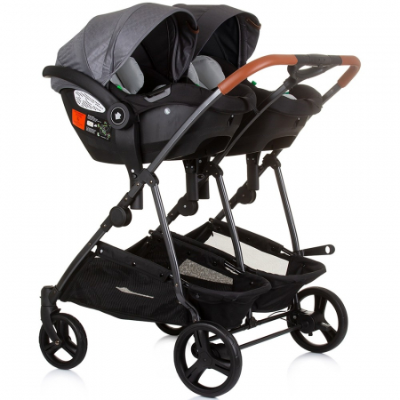 Carucior gemeni Chipolino Duo Smart 3 in 1 silver grey [10]