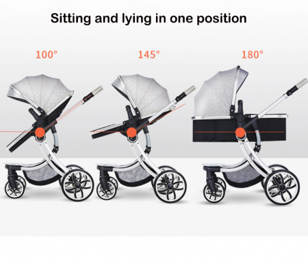 Carucior multifunctional 2 in 1,Forma anatomica pentru landou,Suspensie dubla,rosu [3]