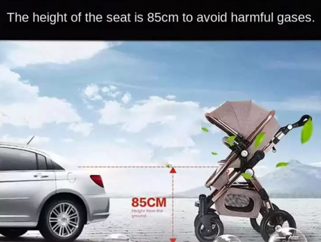 Carucior multifunctional 3 in 1, Dubla suspensie, Modul scoica inclus, Maner reversibil si telescopic, Parasolar cu piele, Saltea groasa de infasat, Bej [7]