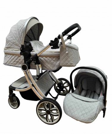 Carucior multifunctional 3 in 1, Forma anatomica pentru landou, Suspensie dubla si Geanta scutece [1]