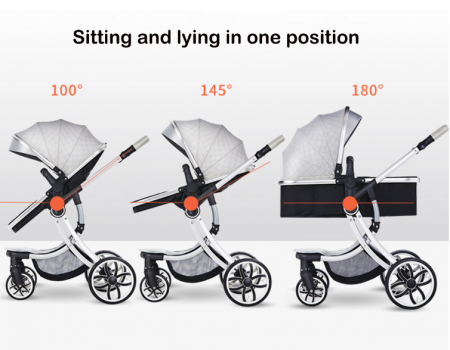 Carucior multifunctional 3 in 1, Forma anatomica pentru landou, Suspensie dubla si Geanta scutece [14]