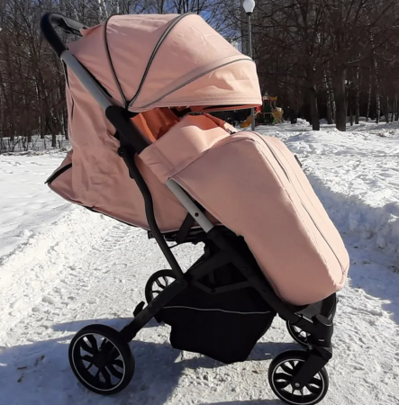 Carucior pentru bebelusi, Bubu-Still, cu pozitie de somn, 0-36 luni, cu husa impermeabila pentru picioare, roz [1]