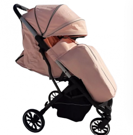 Carucior sport - Carucior pentru bebelusi, Bubu-Still, cu pozitie de somn, 0-36 luni, cu husa impermeabila pentru picioare, roz