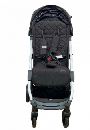 Carucior pentru bebelusi, cu pozitie de somn, 0-36 luni, cu husa impermeabila pentru picioare si maner cu piele, negru [2]