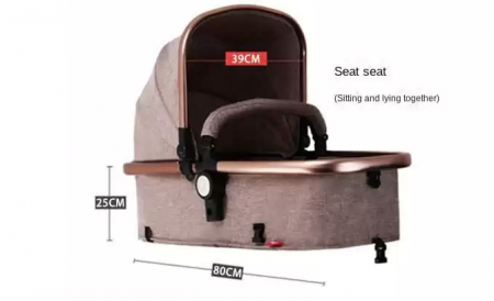 Carucior, Pentru copii, Multifunctional 3 in 1, Dubla suspensie, Modul scoica inclus, Maner telescopic, Geanta de scutece, Saltea groasa de infasat, Culoarea Mov [8]