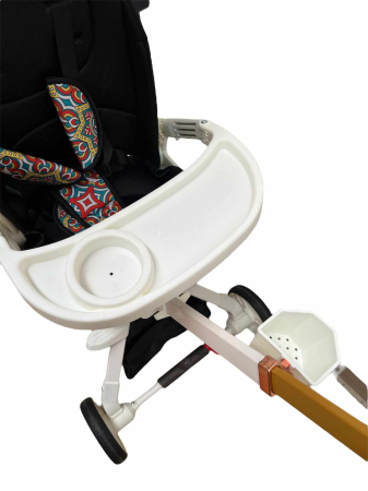 Carucior sport, 2 in 1, reversibil, cu pozitie de somn, tavita pentru masa, parasolar, Alb Multicolor [1]