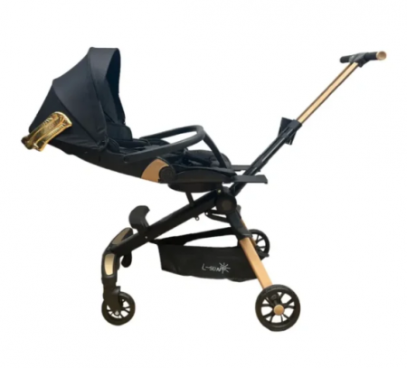 Carucior sport, 2 in 1, reversibil, cu pozitie de somn, parasolar, negru [2]