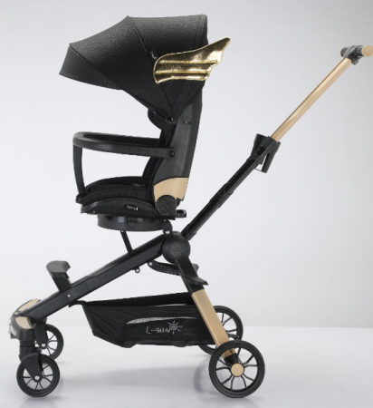 Carucior sport - Carucior sport, 2 in 1, reversibil, cu pozitie de somn, parasolar, negru