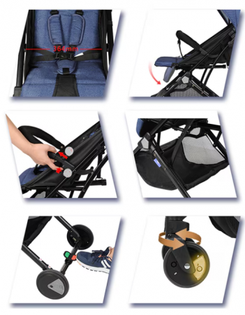 Carucior sport copii, pliere troler, usor, Model Alfabet, Pentru baieti si fete [6]