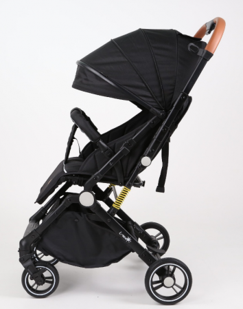 Carucior Sport pentru Copii, cu pozitie de somn, Troller transport par avion, Spatar reglabil prin centura, Geanta pentru scutece, Tehnologia inovatoare One-Hand Folding, Maner reversibil, Negru [3]