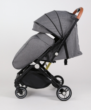 Carucior Sport pentru Copii, cu pozitie de somn, Troller transport par avion, Spatar reglabil prin centura, Geanta pentru scutece, Tehnologia inovatoare One-Hand Folding, Maner reversibil, Gri [4]