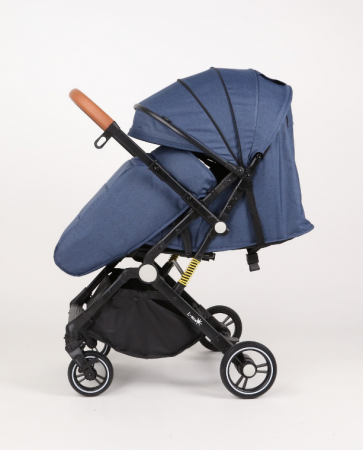 Carucior Sport pentru Copii, cu pozitie de somn, Troller transport par avion, Spatar reglabil prin centura, Geanta pentru scutece, Tehnologia inovatoare One-Hand Folding, Maner reversibil, Albastru [1]