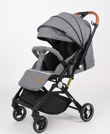 Carucior Sport pentru Copii, cu pozitie de somn, Troller transport par avion, Spatar reglabil prin centura, Geanta pentru scutece, Tehnologia inovatoare One-Hand Folding, Maner reversibil, Gri [3]