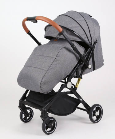 Carucior sport - Carucior Sport pentru Copii, cu pozitie de somn, Troller transport par avion, Spatar reglabil prin centura, Geanta pentru scutece, Tehnologia inovatoare One-Hand Folding, Maner reversibil, Gri