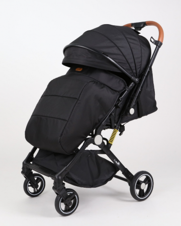 Carucior sport - Carucior Sport pentru Copii, cu pozitie de somn, Troller transport par avion, Spatar reglabil prin centura, Geanta pentru scutece, Tehnologia inovatoare One-Hand Folding, Maner reversibil, Negru