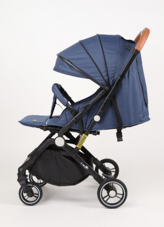 Carucior Sport pentru Copii, cu pozitie de somn, Troller transport par avion, Spatar reglabil prin centura, Geanta pentru scutece, Tehnologia inovatoare One-Hand Folding, Maner reversibil, Albastru [5]