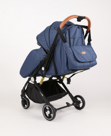 Carucior Sport pentru Copii, cu pozitie de somn, Troller transport par avion, Spatar reglabil prin centura, Geanta pentru scutece, Tehnologia inovatoare One-Hand Folding, Maner reversibil, Albastru [6]